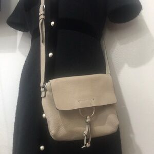 Vince Camuto beige leather crossbody shoulder bag